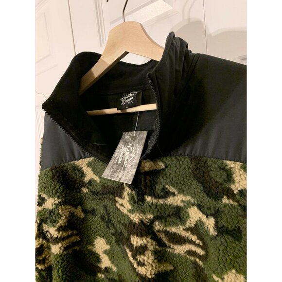 ORIGINAL DELUXE SUPPLY 1/4 Zip Pullover Polar Fleece Camo Jacket Shirt NWT L $46 - Picture 4 of 6